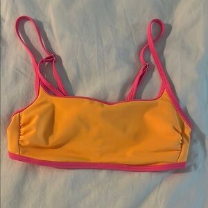 Vibrant Yellow and Pink Bikini Top